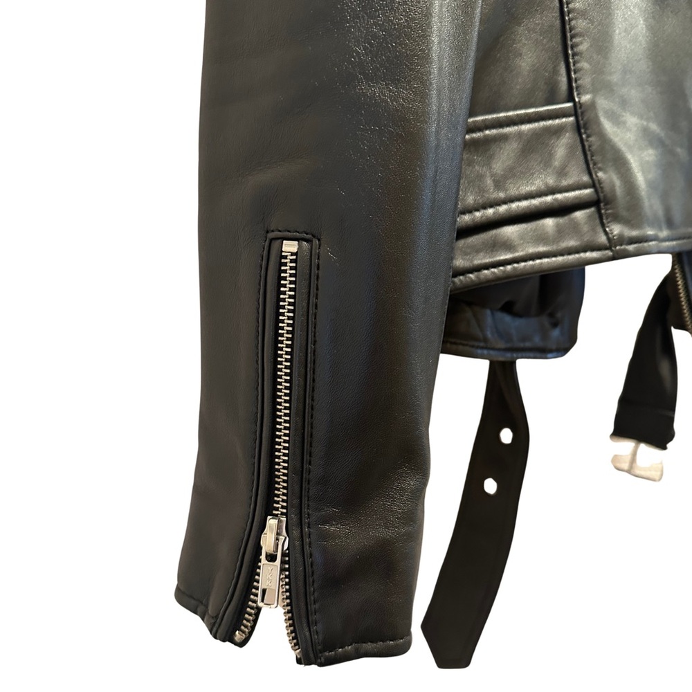 Black Leather Moto Jacket - Women's (Quince + new hardware) - Medium - Picture 3 of 4